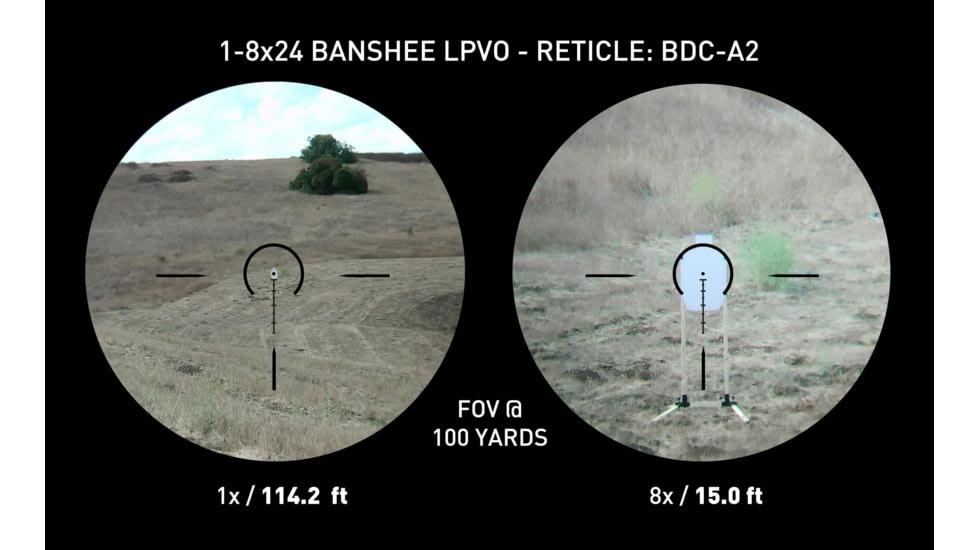 Monstrum Banshee ED 1-8x24mm LPVO 30mm Tube Rifle Scope w/ Offset Scope Mount, Second Focal Plane