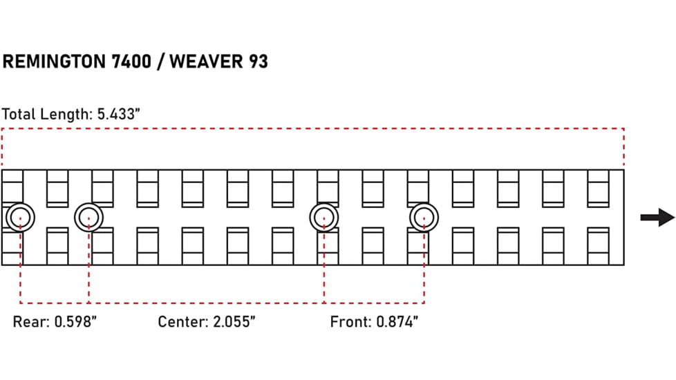 Monstrum Stoeger Optic Rail, 0 MOA, Black, RM230