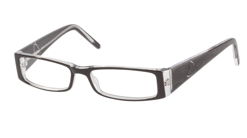 Morgan 201035 Single Vision Prescription Eyeglasses - Black Frame and Clear Lens 201035-8738SV