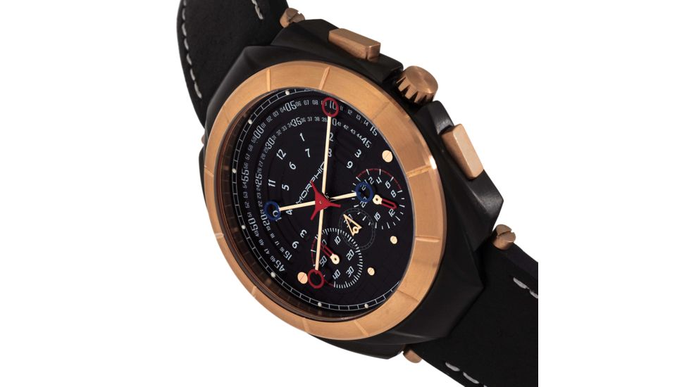 Morphic M79 Series Chronograph Leather-Band Watch, Black, One Size, MPH7906
