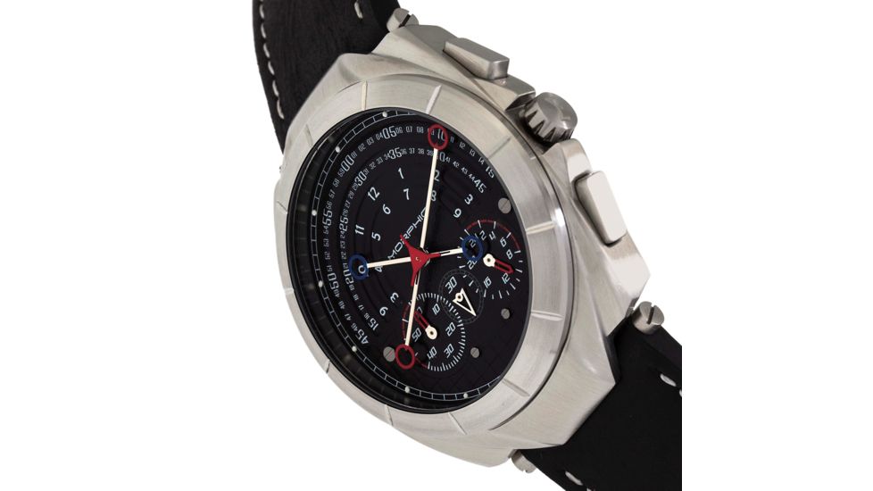 Morphic M79 Series Chronograph Leather-Band Watch, Silver/Black, One Size, MPH7905