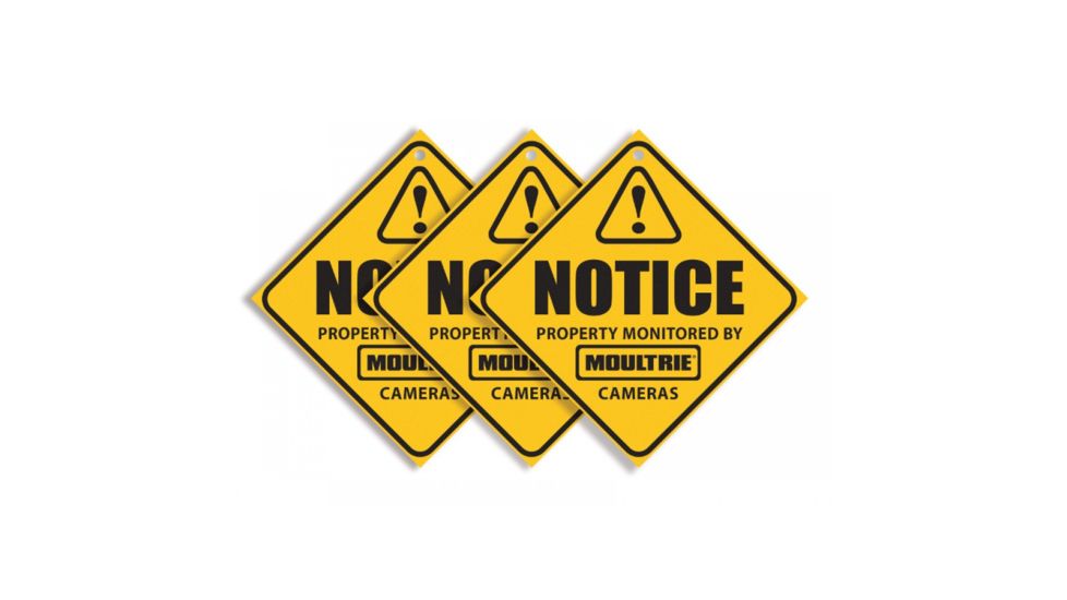 Moultrie Feeders Camera Surveillance Signs, Pack of 3, MCA-13133