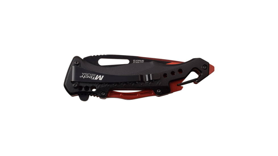 Mtech Drop Point Spring Assisted Knife w/Bottle Opener, 3.5 in, 3Cr13 Stainless Steel Stainless Steel, Black/Brown, MT-A705G2-RD