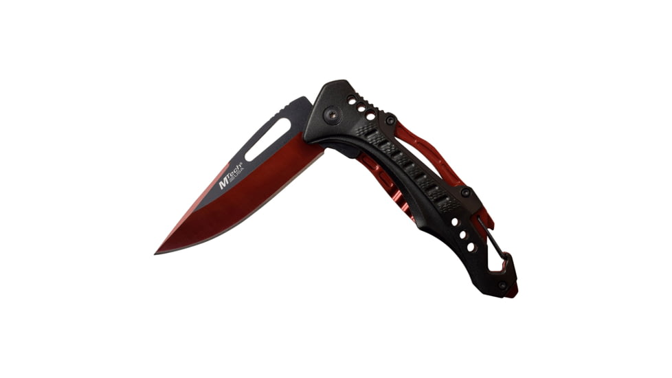 Mtech Drop Point Spring Assisted Knife w/Bottle Opener, 3.5 in, 3Cr13 Stainless Steel Stainless Steel, Black/Brown, MT-A705G2-RD