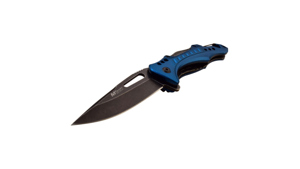 Mtech Drop Point Spring Assisted Knife w/Bottle Opener, 3.5 in, 3Cr13 Stainless Steel Stainless Steel, Blue, MT-A705G2-BL
