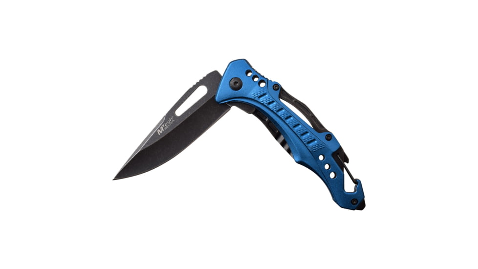 Mtech Drop Point Spring Assisted Knife w/Bottle Opener, 3.5 in, 3Cr13 Stainless Steel Stainless Steel, Blue, MT-A705G2-BL