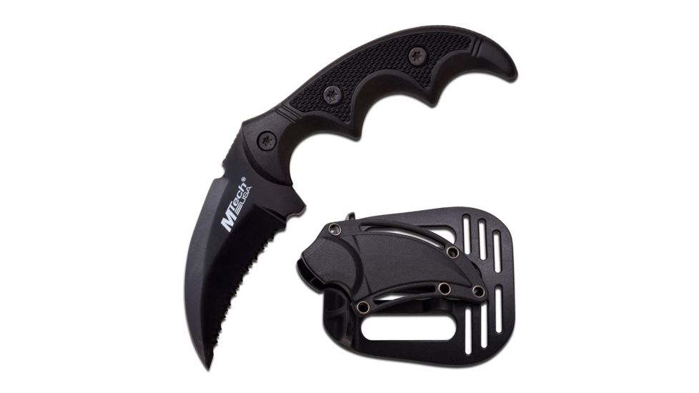 Mtech Fixed Blade, 5in, Stainless Steel Blade, Matte Aluminum Handle MT-20-63BK