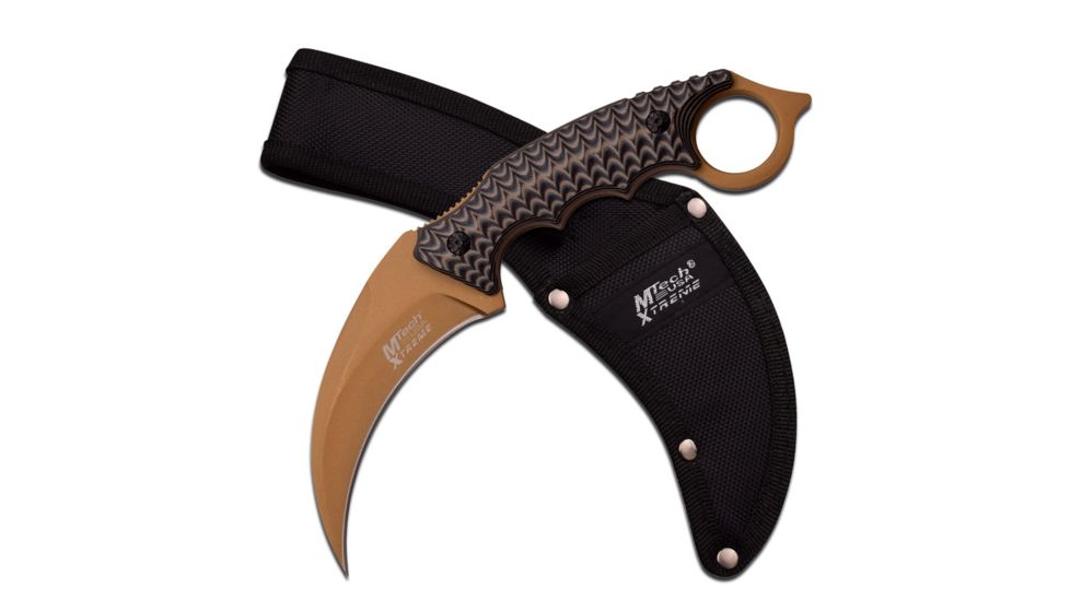 Mtech Fixed Blade, 9.25in, Stainless Steel Blade, 6Mm Thick Black And Brown G10 Handle MX-8140BN