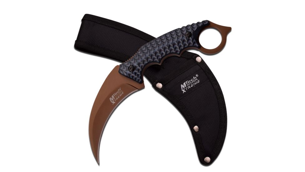 Mtech Fixed Blade, 9.25in, Stainless Steel Blade, 6Mm Thick Black And Grey G10 Handle MX-8140BT