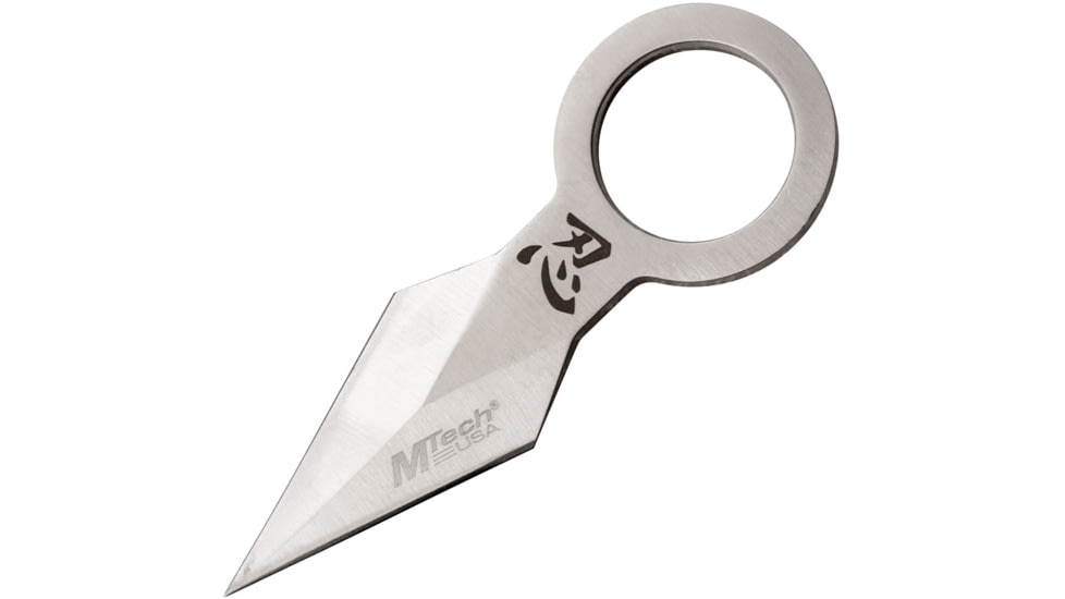 Mtech Spear Point Fixed Blade Knife w/Bead Chain, 1.75 in, 3Cr13 Stainless Steel Stainless Steel, Satin, MT-20-92S