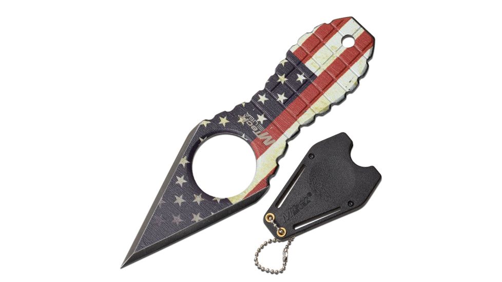 Mtech Fixed Neck Knive, 1.35in Blade, Stainless Steel Blade Knive, US Flag, MT-588F