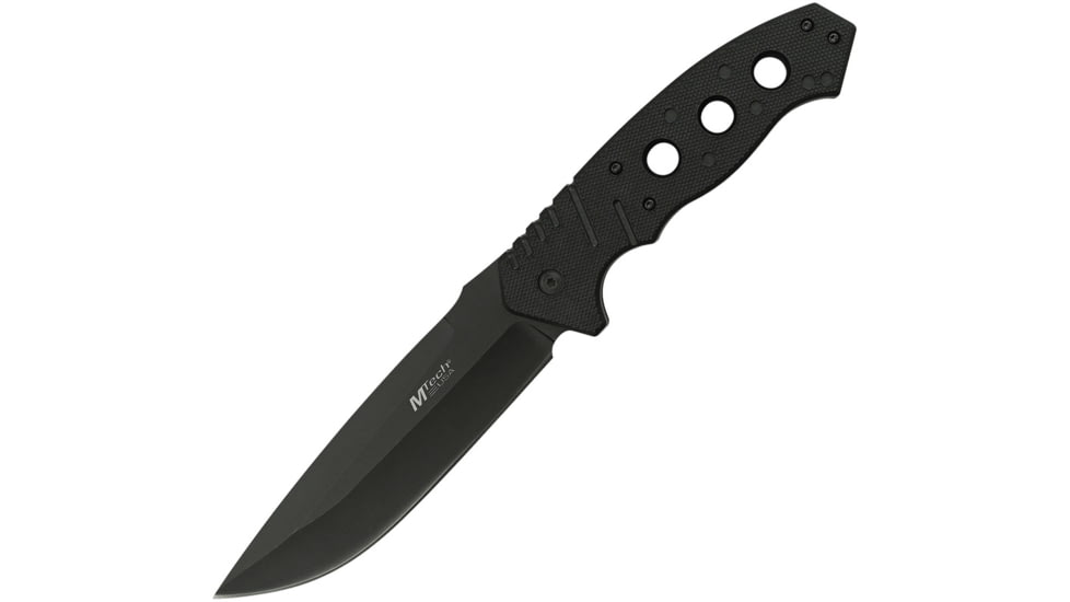 Mtech Knife, 10.5in Overall, 5.25in Black SS Drop Point, Black Textured Nylon Handle, Black Nylon Sheath, MT-20-81BK