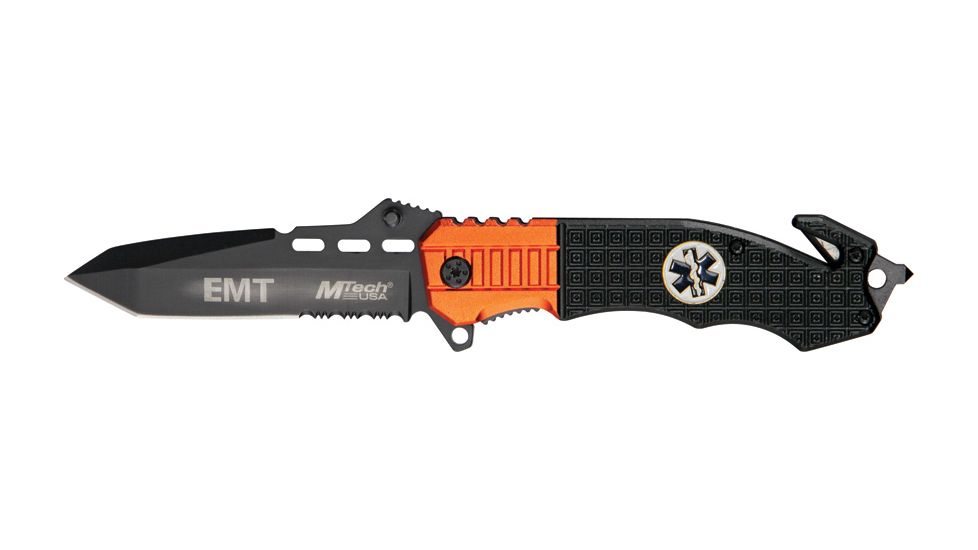 Mtech Rescue Linerlock Military-Law Knife, 5in. Closed MT740EM