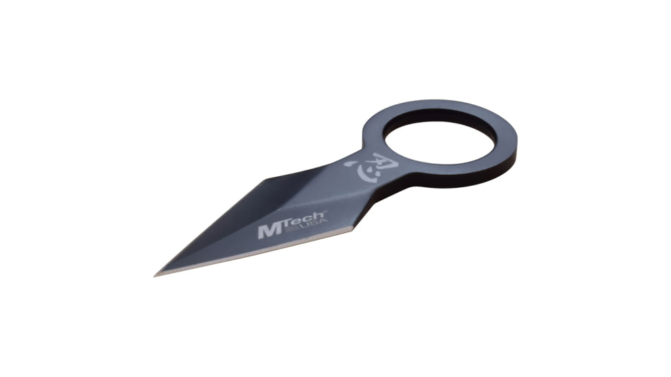 Mtech Spear Point Fixed Blade Knife w/Bead Chain, 1.75 in, 3Cr13 Stainless Steel Stainless Steel, Black, MT-20-92BK