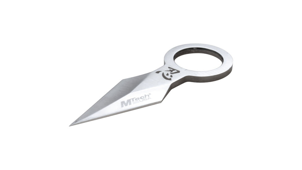 Mtech Spear Point Fixed Blade Knife w/Bead Chain, 1.75 in, 3Cr13 Stainless Steel Stainless Steel, Satin, MT-20-92S