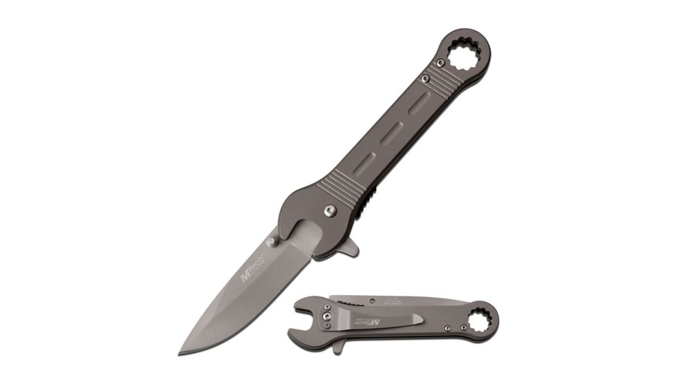 Mtech USA MT-A1047GY 3CR13 Steel Blade Stainless Steel Handle Folding Knife MT-A1047GY