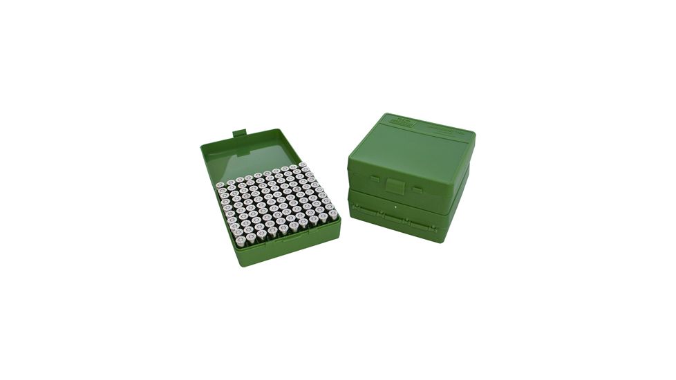 MTM 100 Round 38/357 Green Pistol Ammo Box P100310