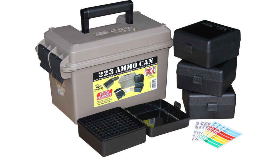 MTM 223 Ammo Can 400 Round w/ 4 each RS-100s, Dark Earth ACC223