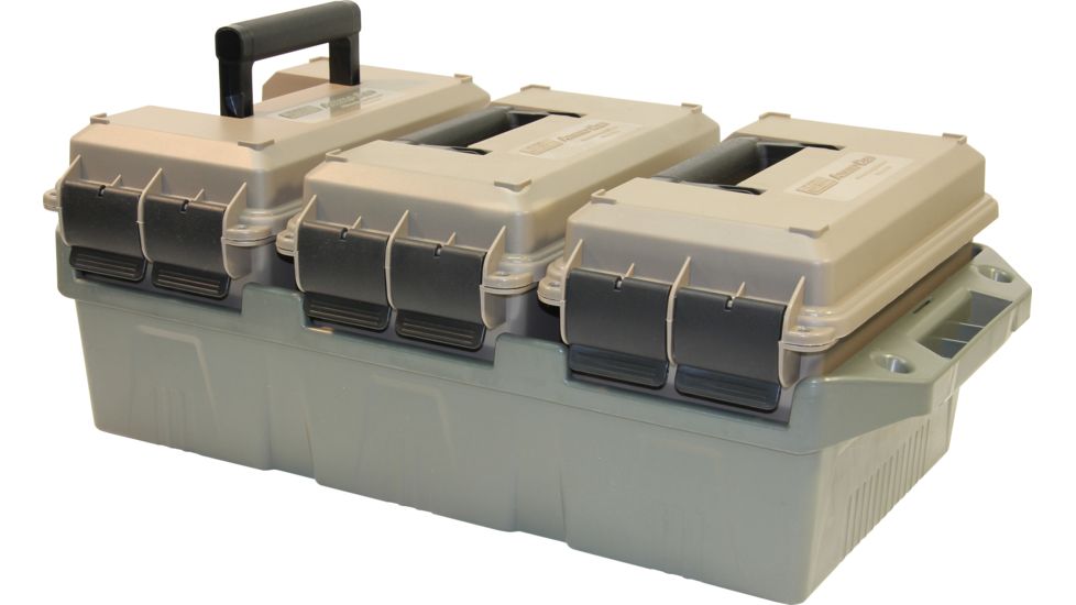 MTM 3-Can Ammo Crate, .50 Caliber, Dark Earth/Army Green, AC3C