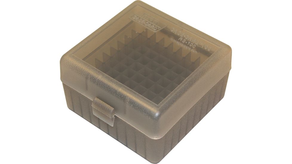 MTM Ammo Box 100 Round Flip-Top 223 204 Ruger 6x47, smk/clear, small RS-100-41