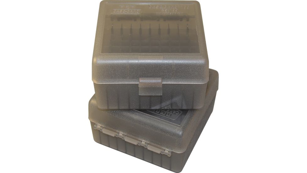 MTM Ammo Box 100 Round Flip-Top 223 204 Ruger 6x47, smk/clear, small RS-100-41