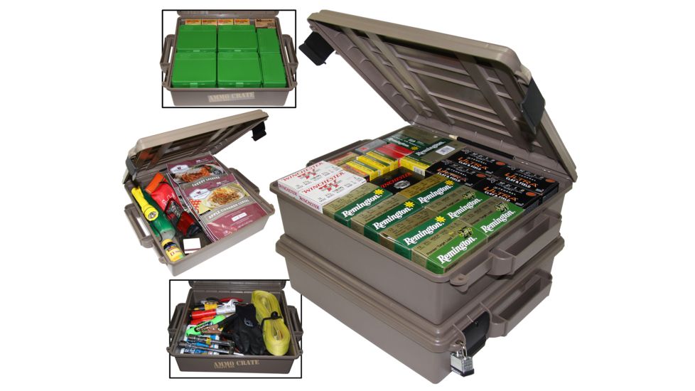 MTM Ammo Crate 4.5 deep, Dk Earth, large ACR5-72