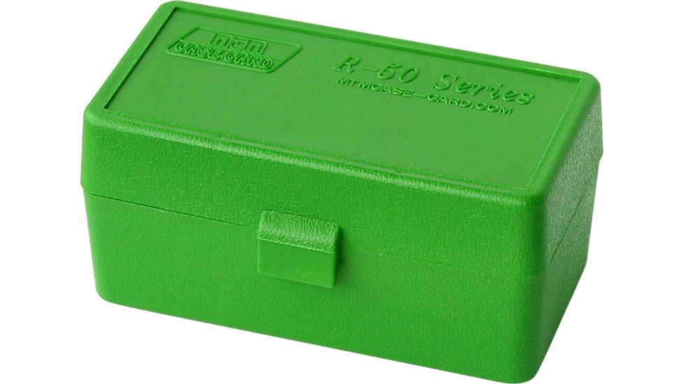 MTM Case-Gard 50 Rifle Ammo Boxes .22 Hornet &amp; .30 Carbine Green