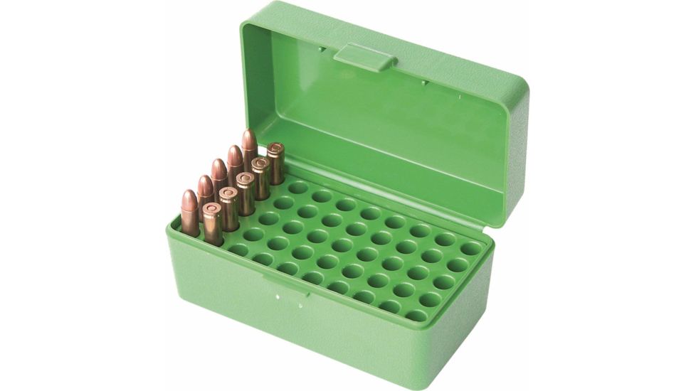 MTM Case-Gard 50 Rifle Ammo Boxes .22 Hornet &amp; .30 Carbine Green