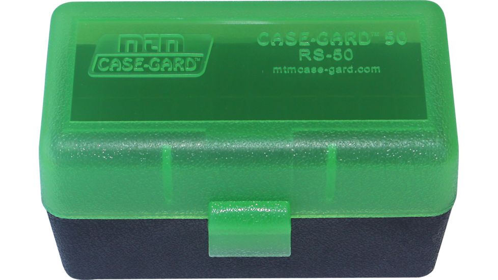 MTM Case-Gard 50 Rifle Ammo Boxes .222 &amp; .222 Magnum Clear Green/Black