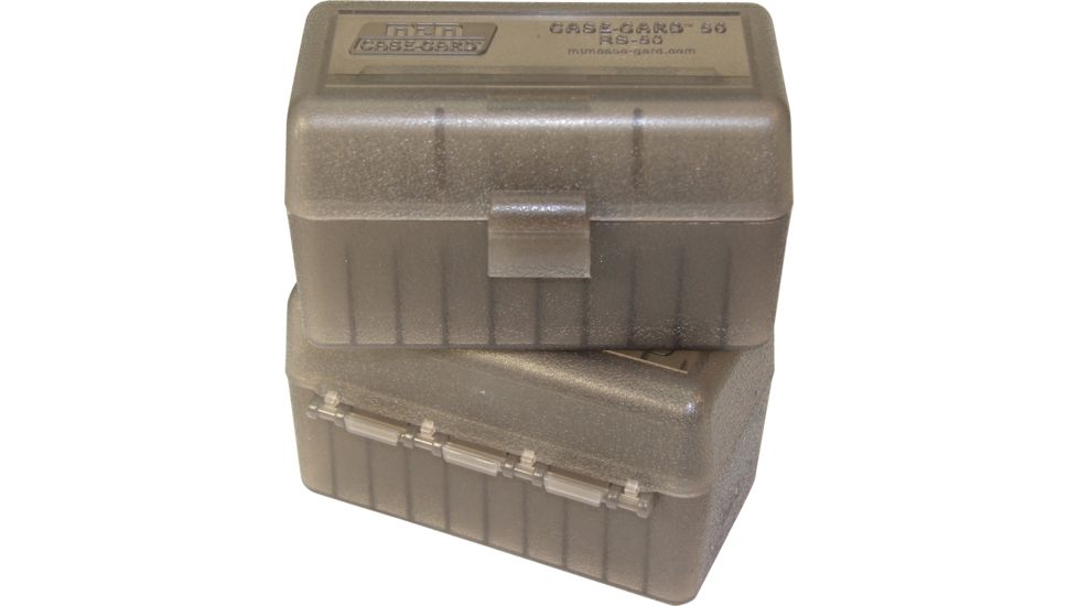 MTM Case-Gard 50 Round Flip-Top Ammo Box, .223/.204 Ruger 6x47, Clear Smoke, RS-50-41