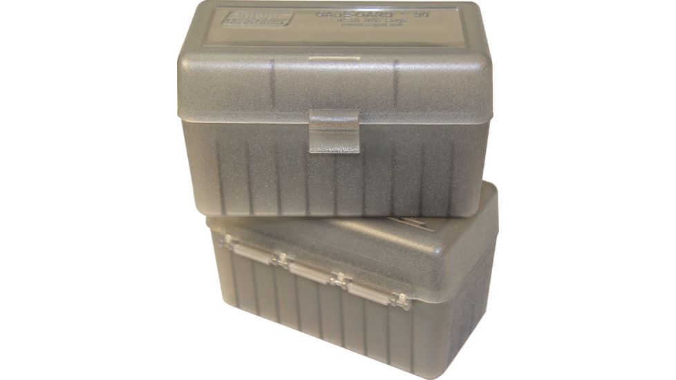 MTM Case-Gard 50 Round Flip-Top Ammo Box, 270 Win/.30-06/.25-06, Clear Smoke, RL-50-41