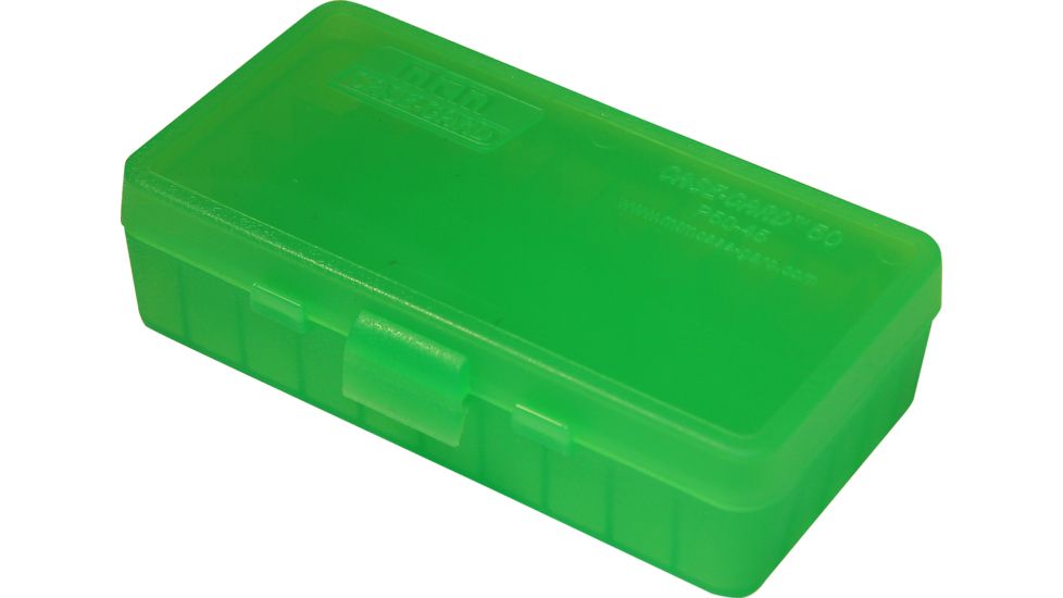 MTM P50 Fliptop Box Handgun .45 ACP/10mm/.40 S&amp;W/.41 AE Clear Green