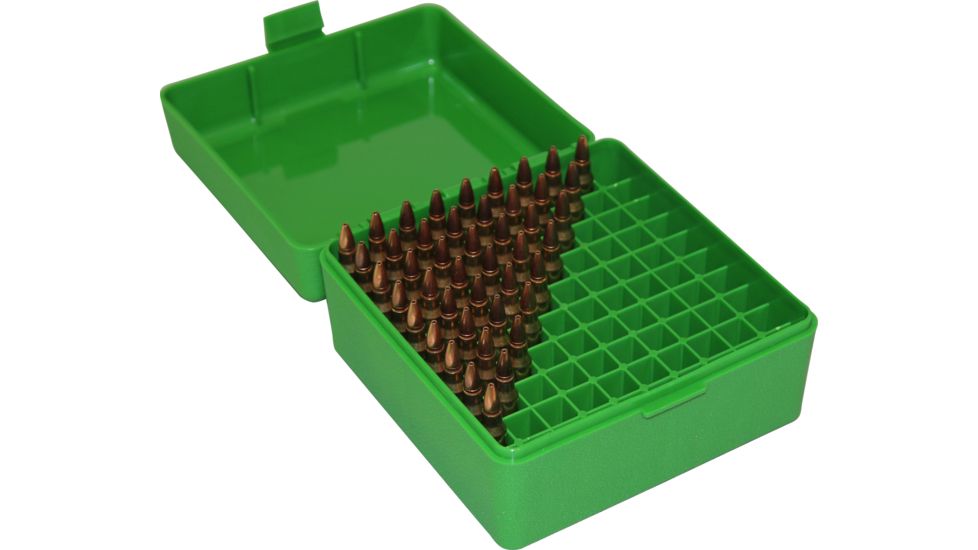 MTM RS-100 Rifle Ammo Box .17 to .222 Magnum Green