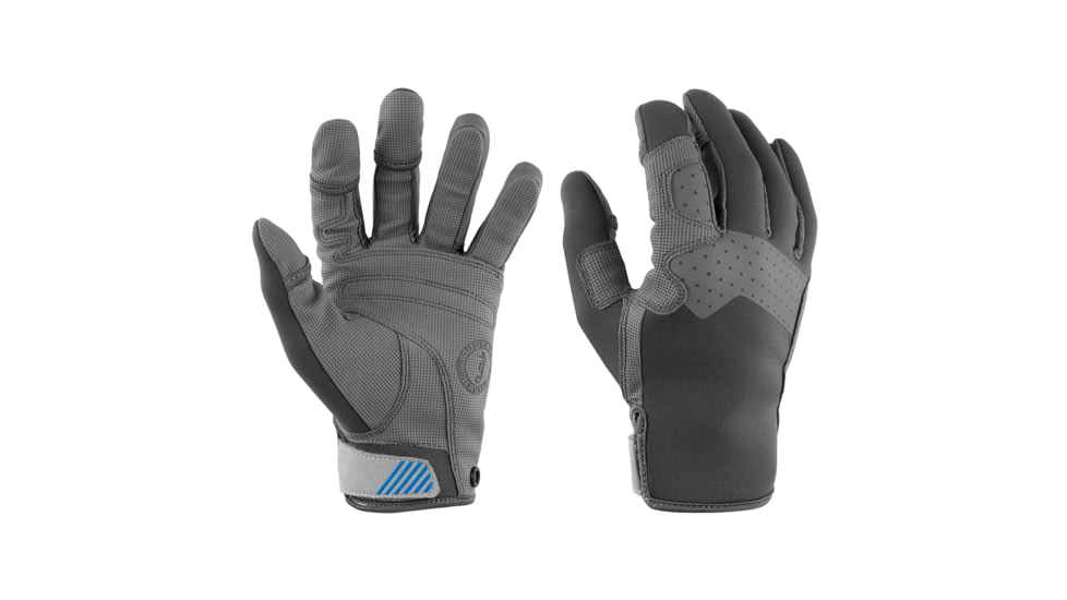 Mustang Survival Traction Closed Finger Gloves - Grey/Blue - Small, Small, MA600302-269-S-267