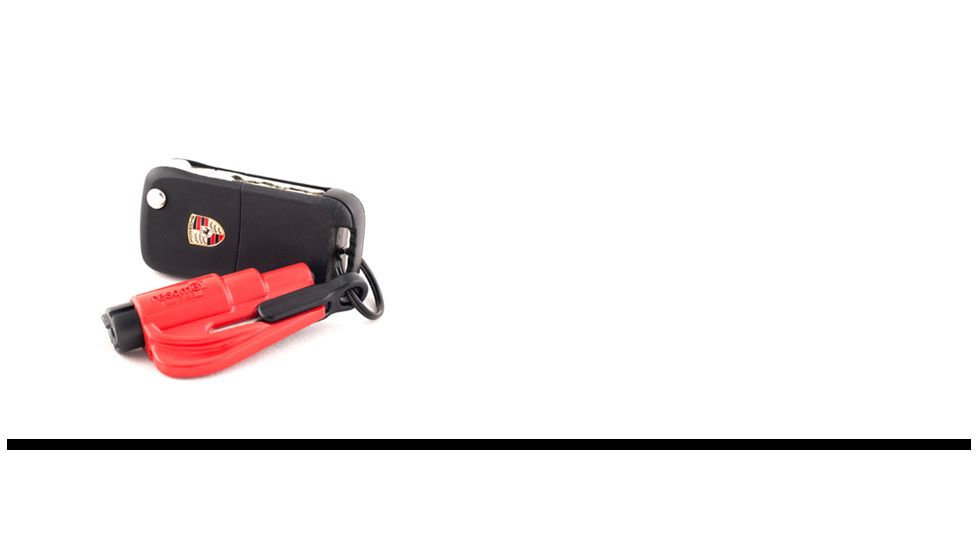 N-OV-8 Safety Res-Q-Me Window Breaker/Seat Belt Cutter Keychain, Red - NOV8-RQMRED