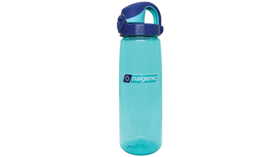 Nalgene On-The-Fly Lock-Top Sustain Bottle, 24 oz, Blue with Aqua Cap, 24oz, 5565-3424