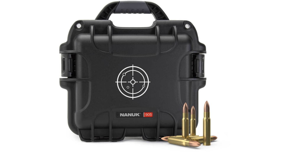 Nanuk 905 Ammo Case, Black/White, Small, 905S-000BK-PA0-AMM01