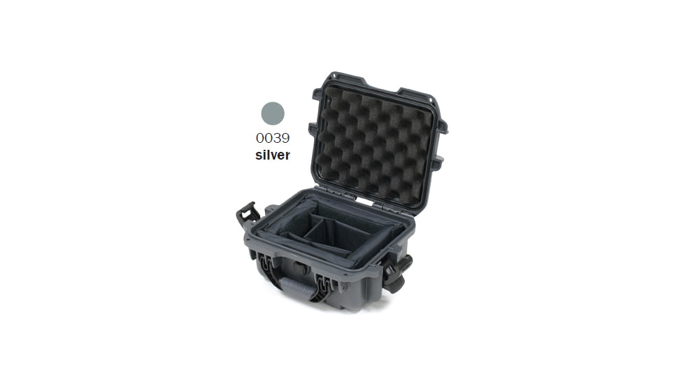 Nanuk 905 Water/Crush Proof Case w/Padded Divider - Silver, 905S-020SV-0A0
