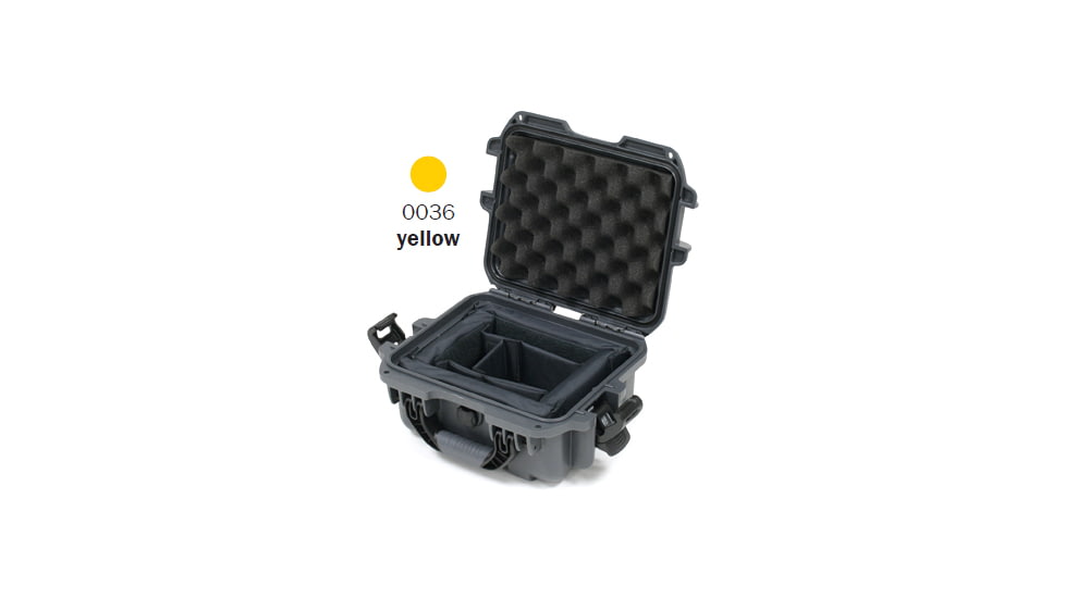 Nanuk 905 Water/Crush Proof Case w/Padded Divider - Yellow, 905S-020YL-0A0