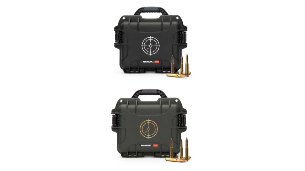 Nanuk 908 Ammo Case, Black/White, Olive