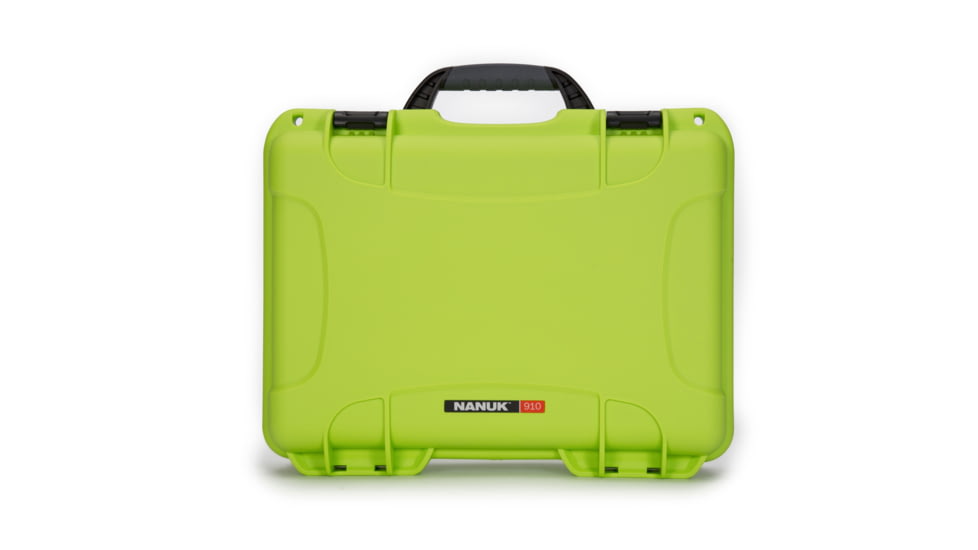 Nanuk 910 Protective Hard Case, 14.3in, Waterproof, Lime, 910S-000LI-0A0
