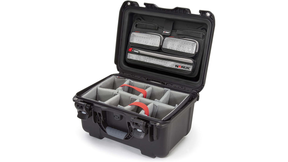Nanuk 918 Case with Lid Organizer and Divider, Black, 918S-060BK-0A0