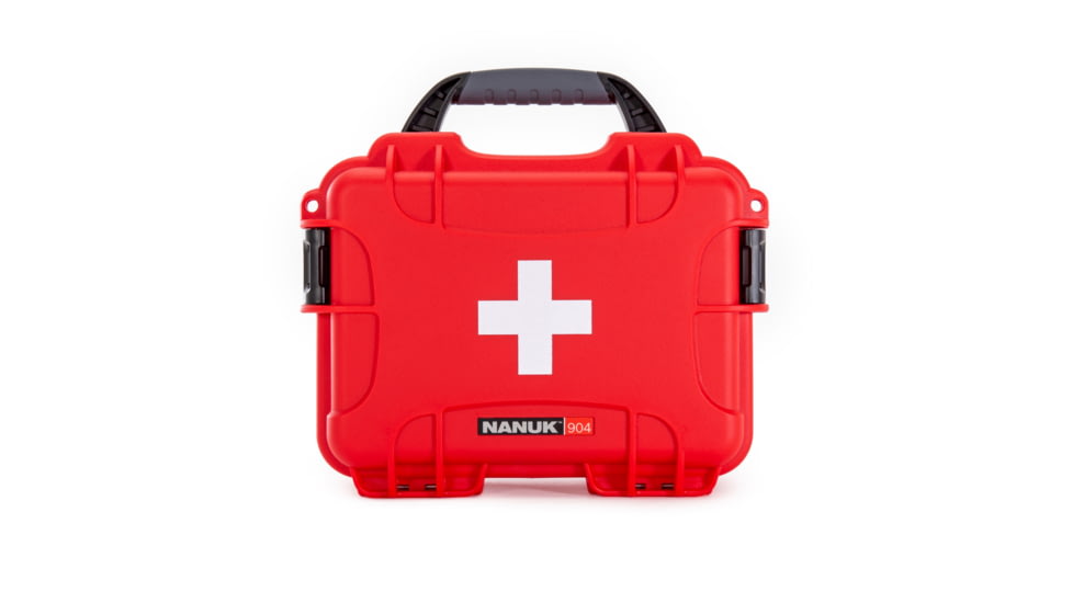 Nanuk Case 904 w/First Aid Logo, Red, Small, 904S-000RD-PA0-FSA01