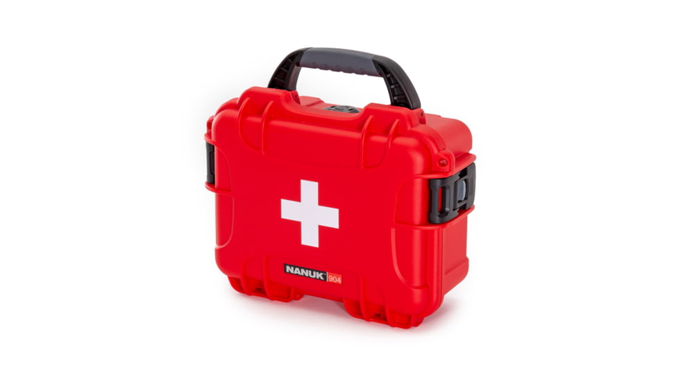 Nanuk Case 904 w/First Aid Logo, Red, Small, 904S-000RD-PA0-FSA01