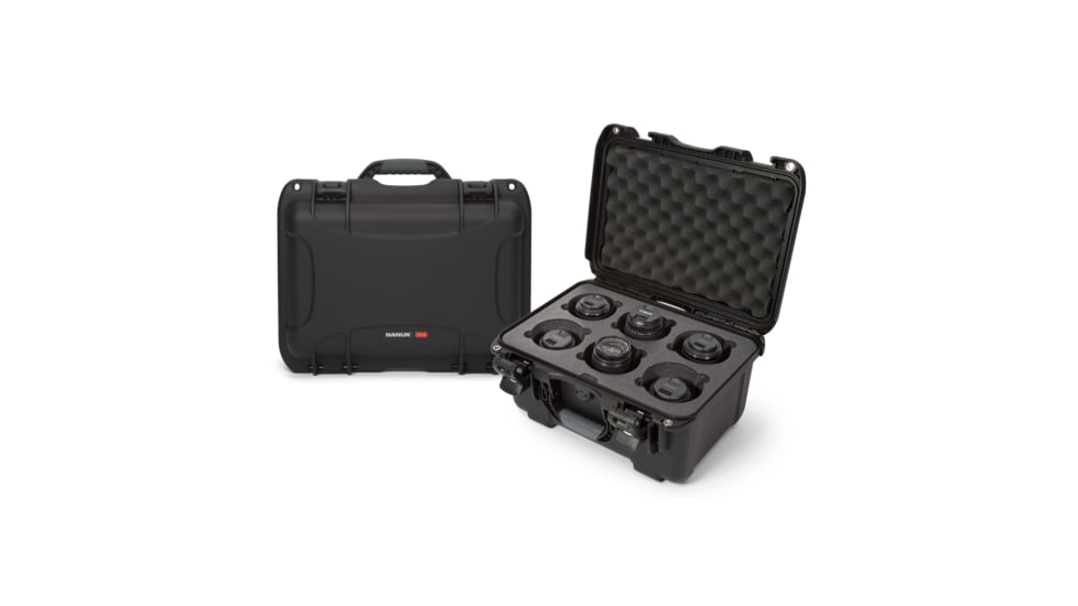 Nanuk Case 918 w/foam insert for 6 Lens, Black, Medium, 918S-080BK-0A0-19337
