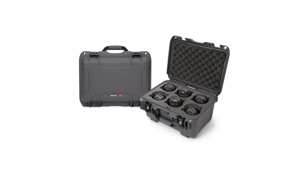 Nanuk Case 918 w/foam insert for 6 Lens, Graphite, Medium, 918S-080GP-0A0-19337