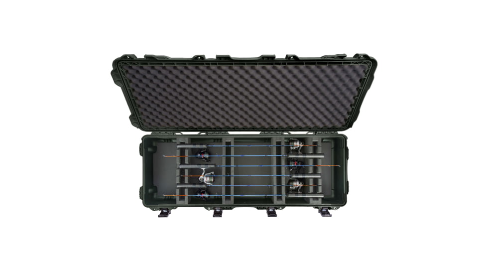 Nanuk Case 990 w/Foam For Ice Fishing Rod, Olive, Large, 990S-081OL-0A0-C0666