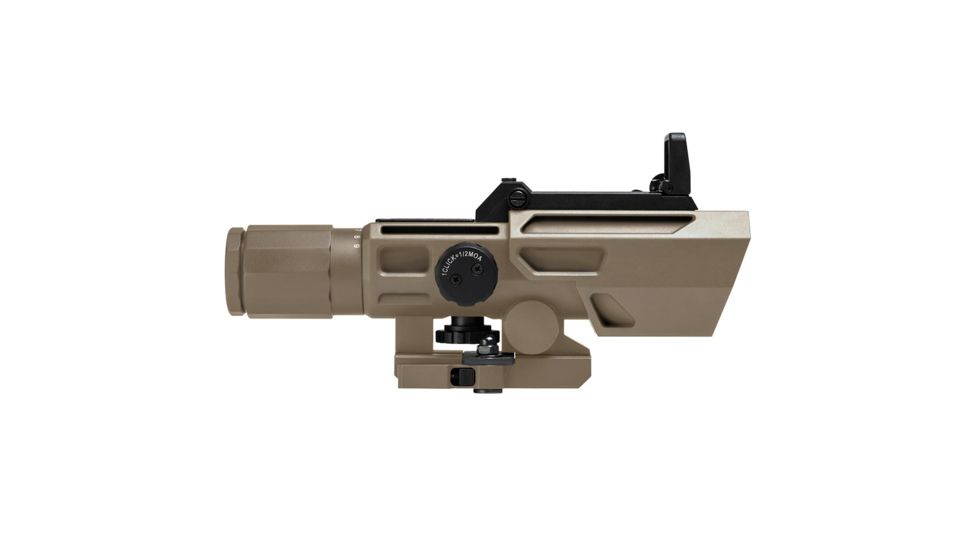 NcSTAR ADO 3-9X42 Scope w/Flip Up Red Dot Optic,Intergrated Red Dot,P4 Sniper Reticle,Red/Blue Illumination, Tan, VADOTP3942G