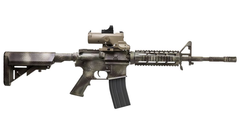 NcSTAR Eco 4X34 Prismatic Scope w/Ddab/Urban Tactical Ret/Blue Illumination/Green Laser w/White/Red Nav Lights, Tan, VECO434QRTR-A