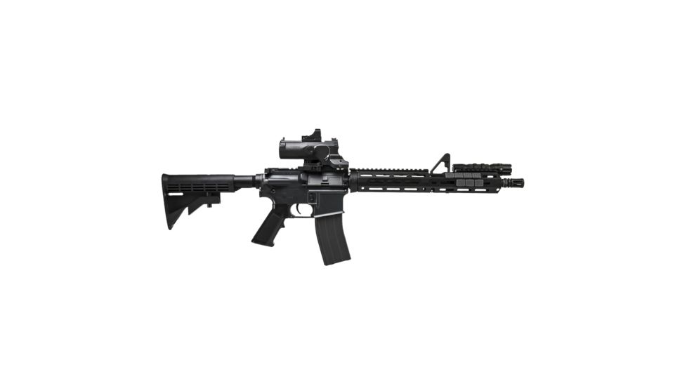 NcSTAR Eco 4X34 Prismatic Scope w/Ddab/Urban Tactical Ret/Blue Illumination/Green Laser w/White/Red Nav Lights, Black, VECO434QRBR-A